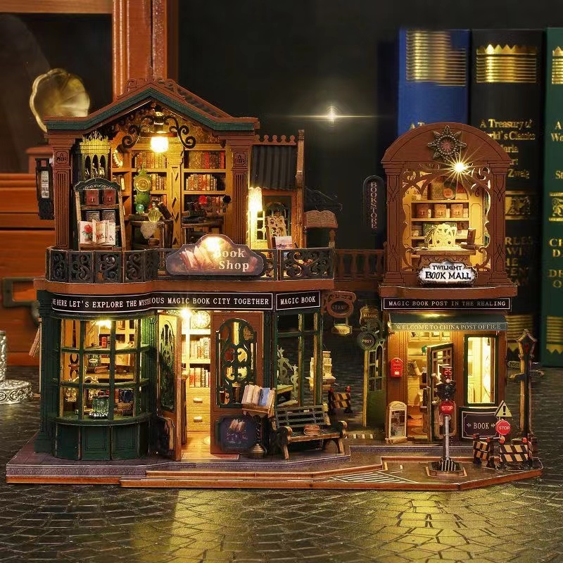Magic Book City DIY Miniature House Kit with LED Lights