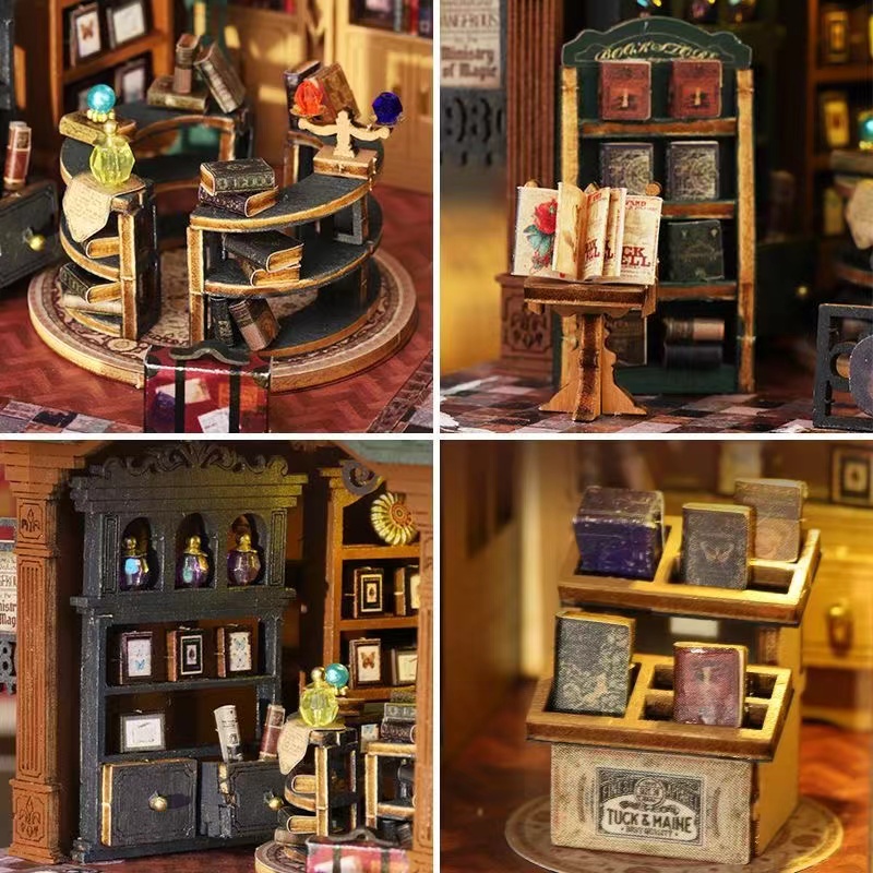 Magic Book City DIY Miniature House Kit with LED Lights