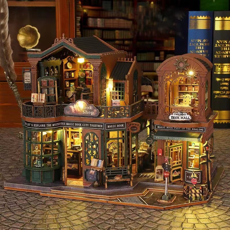 Magic Book City DIY Miniature House Kit with LED Lights