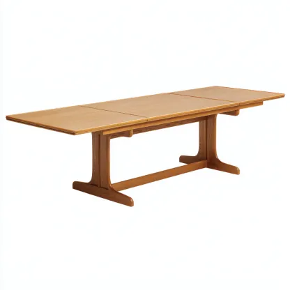 Table de jardin extensible en bois naturel 220x100x75 cm - Plateau allonge intégré - Style contemporain-Lavovahome