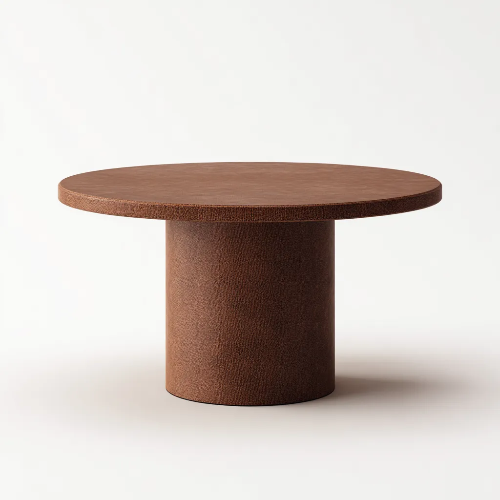 Table de jardin ronde aluminium 120x120x75 cm - marron - design contemporain-Lavovahome