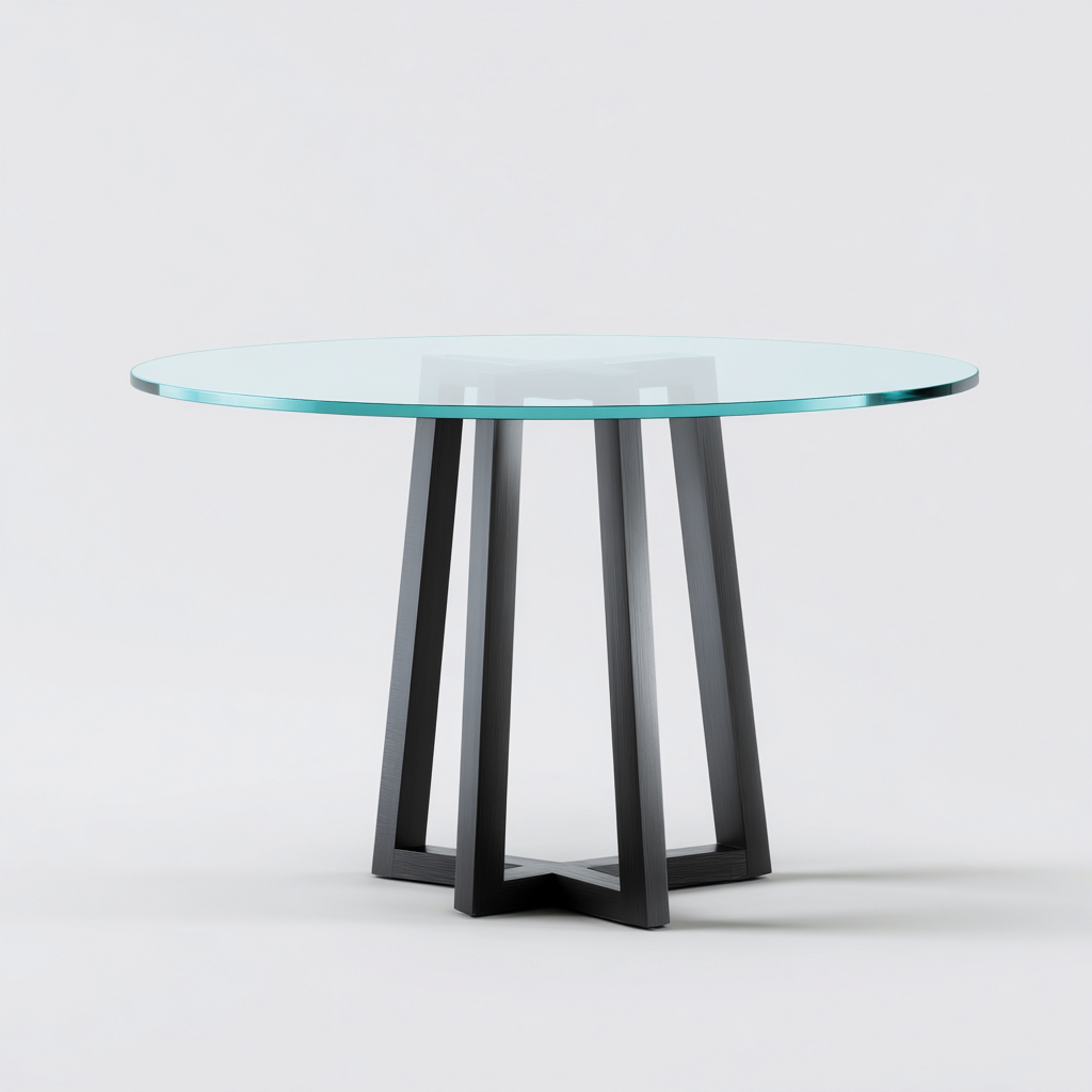 Table de jardin plateau en verre structure métal 120x120x75 cm - verre transparent et noir - design contemporain-Lavovahome