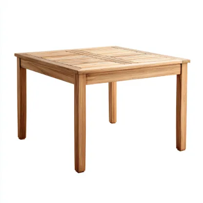 Table de jardin carrée en bois 140x140x75 cm - brun - style naturel-Lavovahome