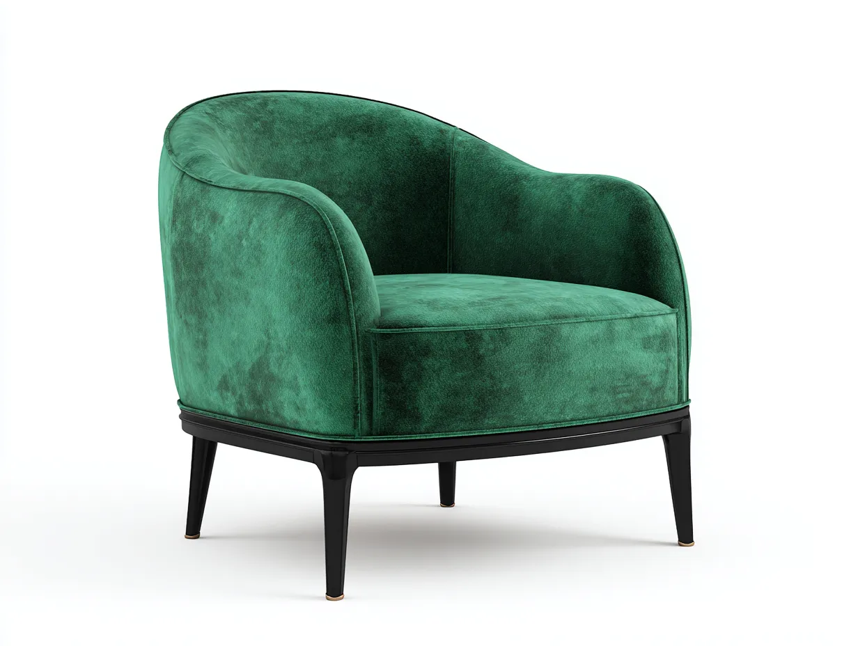 Sessel-Samt-Holz-Metall-90 x 88 x 78 cm-Grün-Modern-Jasolsodecor