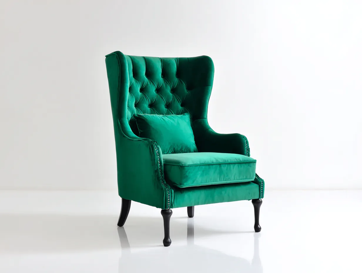 Sessel-Samt-Holz-83 x 91 x 112 cm-Grün-Klassisch-Jasolsodecor