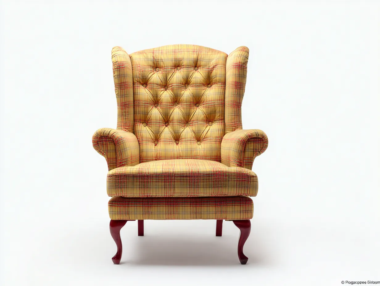 Sessel-Stoff-Holz-84 x 92 x 116 cm-Gelb-Rot-Klassisch-Jasolsodecor