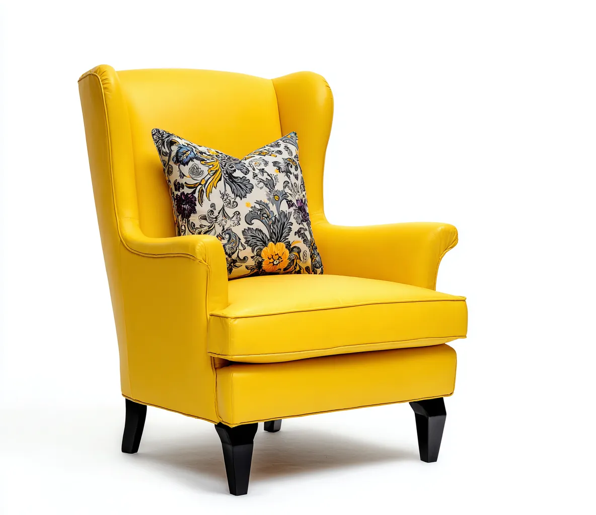 Sessel-Kunstleder-Holz-84 x 90 x 110 cm-Gelb-Modern-Jasolsodecor