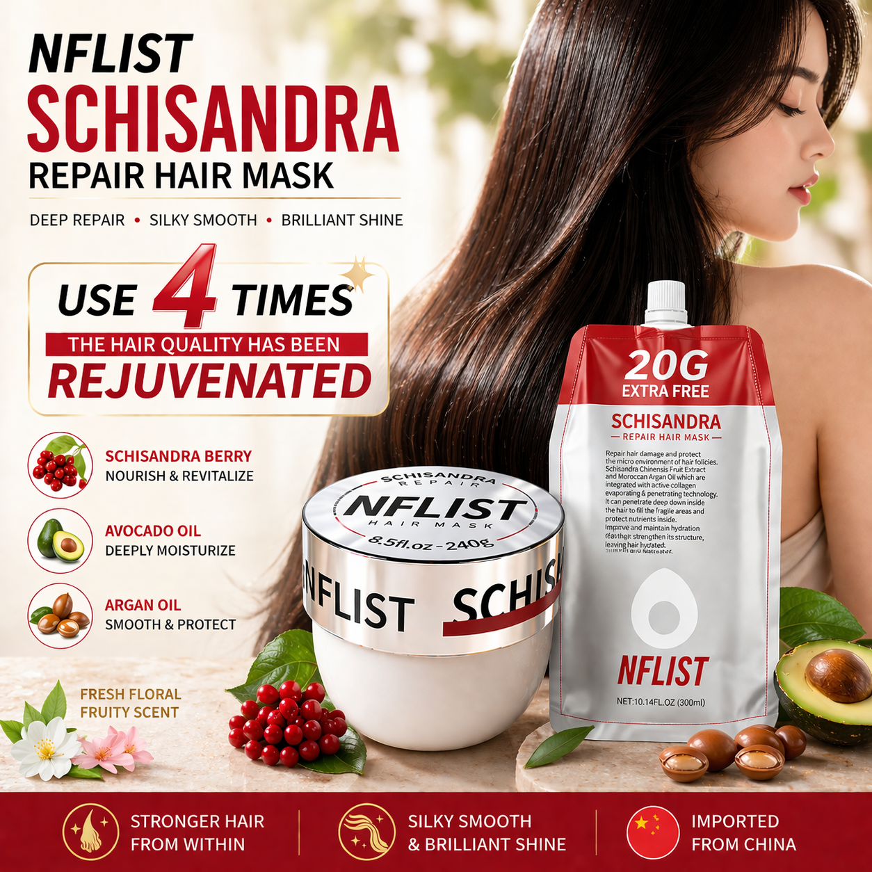 NFLIST Schisandra Avocado Keratin Hair Mask 240g