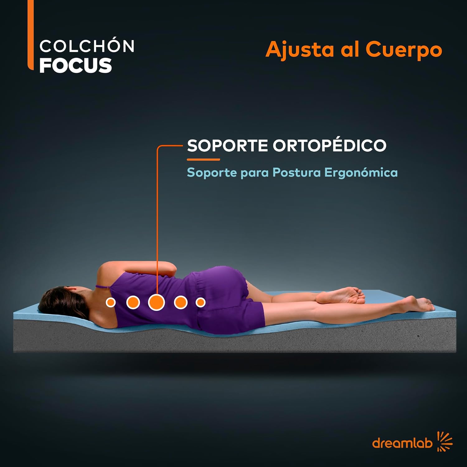 Colchón Dreamlab Polar Hybrid Queen 150x190 cm | Forro polar de tacto frío | Espuma viscoelástica con gel y muelles | Materiales certificados ---------- Parche en el ojo