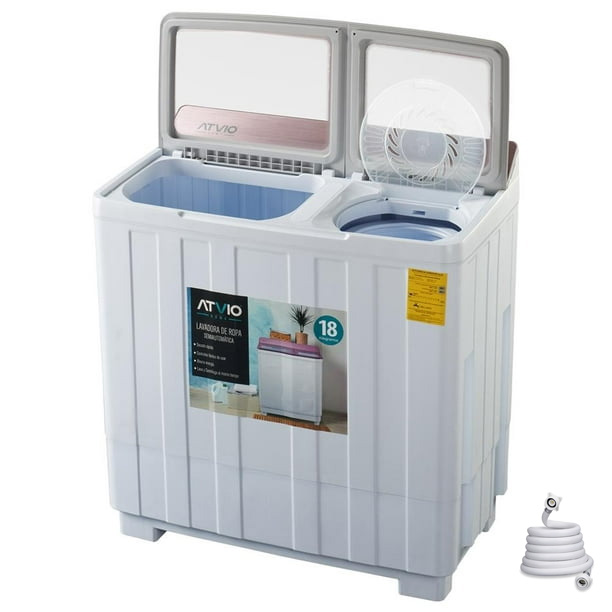 Lavadora Atvio Semiautomática Doble Tina 18 Kg Blanca