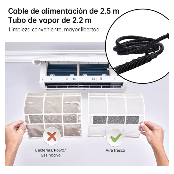 Versora Pro Limpiador de vapor portátil de 2500W, alta temperatura presurizado-para detalles de automóviles y hogar (rojo)