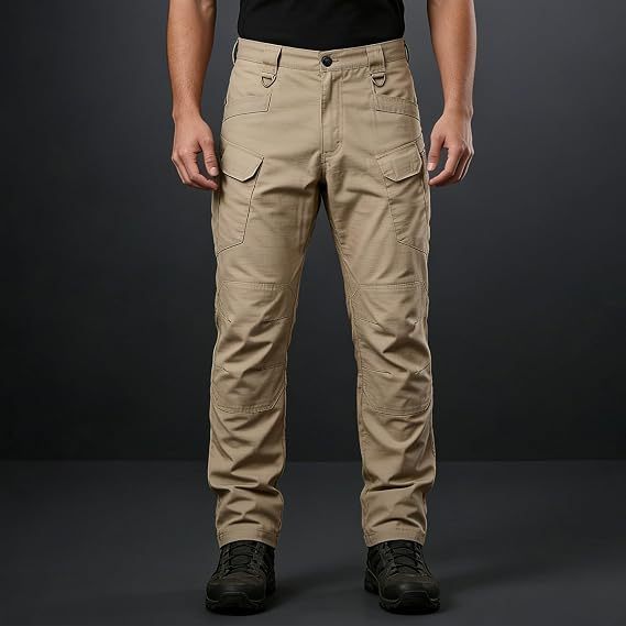 Juego de 3 piezas🔥Pantalónes Tácticos para Hombre, Pantalónes Cargo Hombre Pantalones de Trabajo Múltiples Bolsillos con Cierre Elásticos Ajuste Relajado