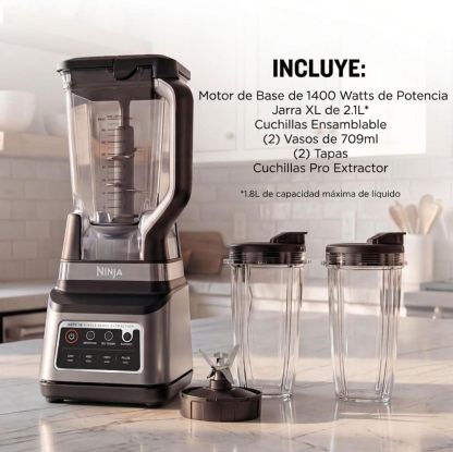  Licuadora Profesional Plus DUO 1400W Jarra 2.1L + 2 Vasos 