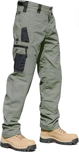 Pantalones de Exterior para Hombres, Pantalones de Cargo Tácticos, Pantalones Cargo Multibolsillos, Tejido Ripstop, Velocidad Impermeable y Seca, Adecuado para Senderismo, Ocio al Aire Libre.