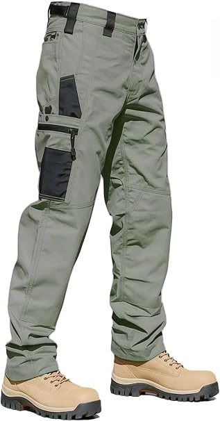 Pantalones de Exterior para Hombres, Pantalones de Cargo Tácticos, Pantalones Cargo Multibolsillos, Tejido Ripstop, Velocidad Impermeable y Seca, Adecuado para Senderismo, Ocio al Aire Libre.