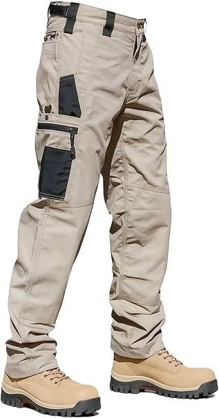 Pantalones de Exterior para Hombres, Pantalones de Cargo Tácticos, Pantalones Cargo Multibolsillos, Tejido Ripstop, Velocidad Impermeable y Seca, Adecuado para Senderismo, Ocio al Aire Libre.