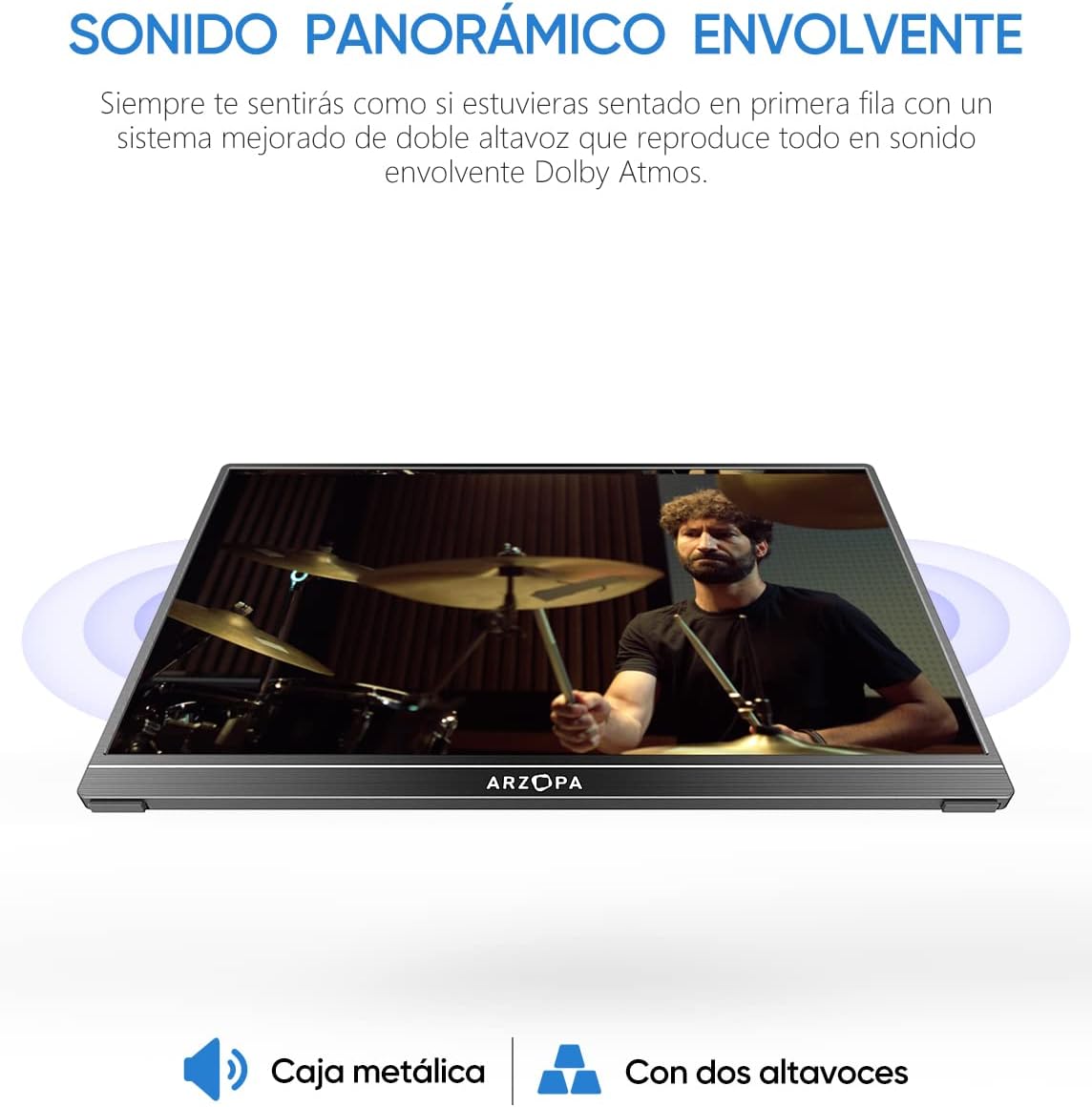 Monitor Portátil, 15.6'' 1080P FHD Monitor Portátil USB C HDMI Pantalla de Ordenador HDR Cuidado de los Ojos Pantalla Externa c/Tapa Inteligente para PC Mac Teléfono Xbox Switch PS5 - S1 Table