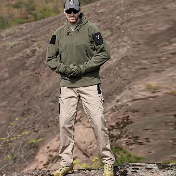 Pantalones de Exterior para Hombres, Pantalones de Cargo Tácticos, Pantalones Cargo Multibolsillos, Tejido Ripstop, Velocidad Impermeable y Seca, Adecuado para Senderismo, Ocio al Aire Libre.