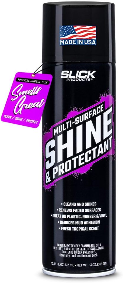 Slick Products - Revestimiento en spray protector y brillo diseñado para renovar, brillar y proteger una variedad de superficies, incluyendo plástico, vinilo, hule, fibra de vidrio y más