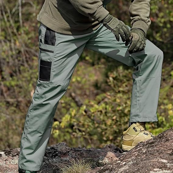 Pantalones de Exterior para Hombres, Pantalones de Cargo Tácticos, Pantalones Cargo Multibolsillos, Tejido Ripstop, Velocidad Impermeable y Seca, Adecuado para Senderismo, Ocio al Aire Libre.