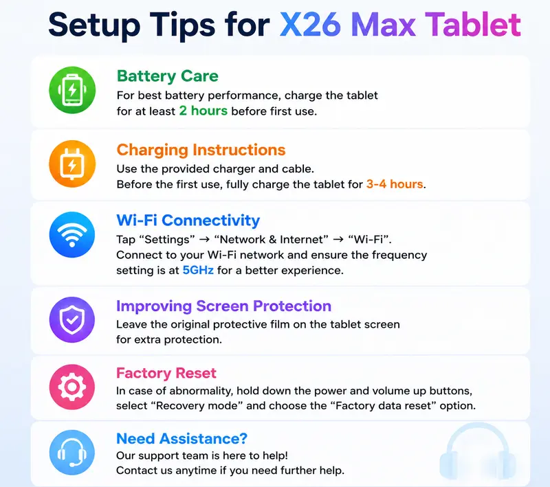 Tableta Android W&O X26 Max (pantalla táctil de 11 pulgadas)