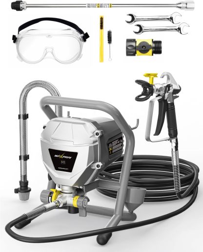 InoKraft MaXpray M1 Pulverizador de Pintura Airless, 3000 PSI 550W, Eléctrico con Cable, Látex sin Diluir, para Interiores y Exteriores, Incluye Pistola y Extensión de 30 cm
