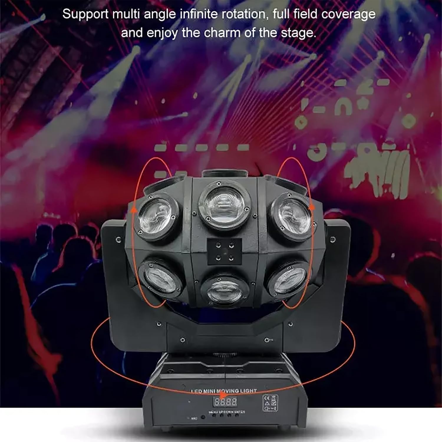 Luz De Haz De Cabeza Móvil, Lámpara De Escenario De 180 W Con 18 Cuentas LED Y Efecto De Haz, DMX 512 Con Sonido Activado, Rotación Infinita, Iluminación Brillante, Para Bodas, Fiestas, Bares
