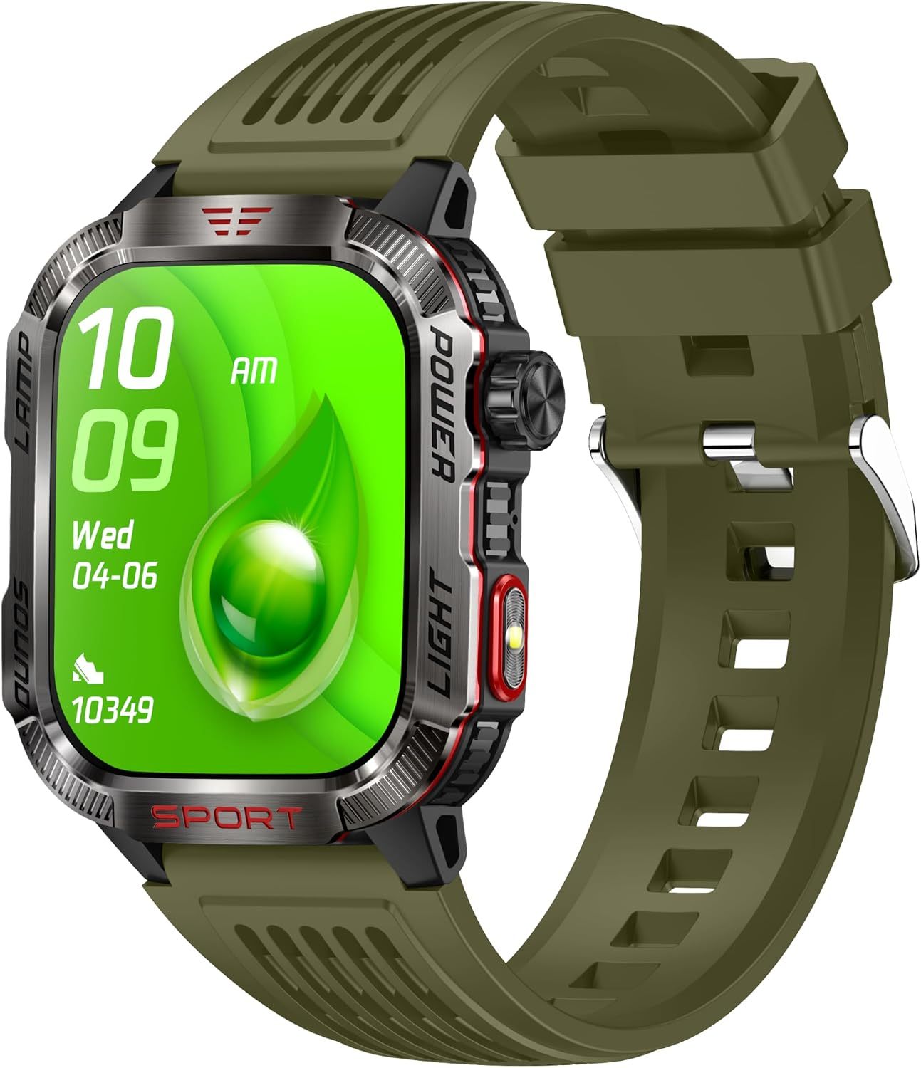 Reloj Inteligente para Hombre, para Deportes al Aire última intervensión, brújula con Respuesta/Hacer Llamadas, Reloj de Fitness, oxígeno sanguíneo, Ritmo cardíaco y Monitor de sueño, Compatible con Marca: Generic