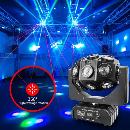 Luz De Haz De Cabeza Móvil, Lámpara De Escenario De 180 W Con 18 Cuentas LED Y Efecto De Haz, DMX 512 Con Sonido Activado, Rotación Infinita, Iluminación Brillante, Para Bodas, Fiestas, Bares