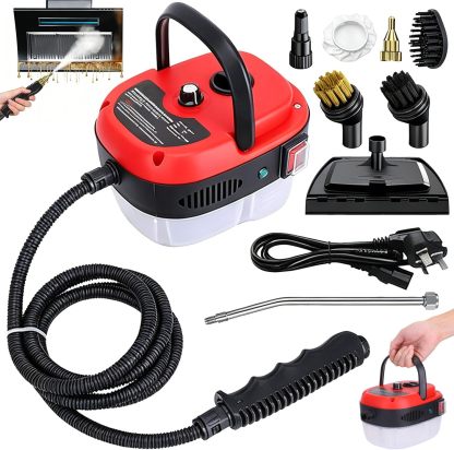 Versora Pro Limpiador de vapor portátil de 2500W, alta temperatura presurizado-para detalles de automóviles y hogar (rojo)