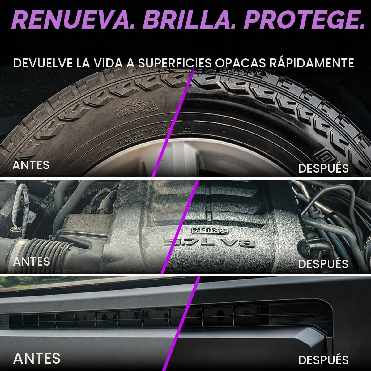 Slick Products - Revestimiento en spray protector y brillo diseñado para renovar, brillar y proteger una variedad de superficies, incluyendo plástico, vinilo, hule, fibra de vidrio y más