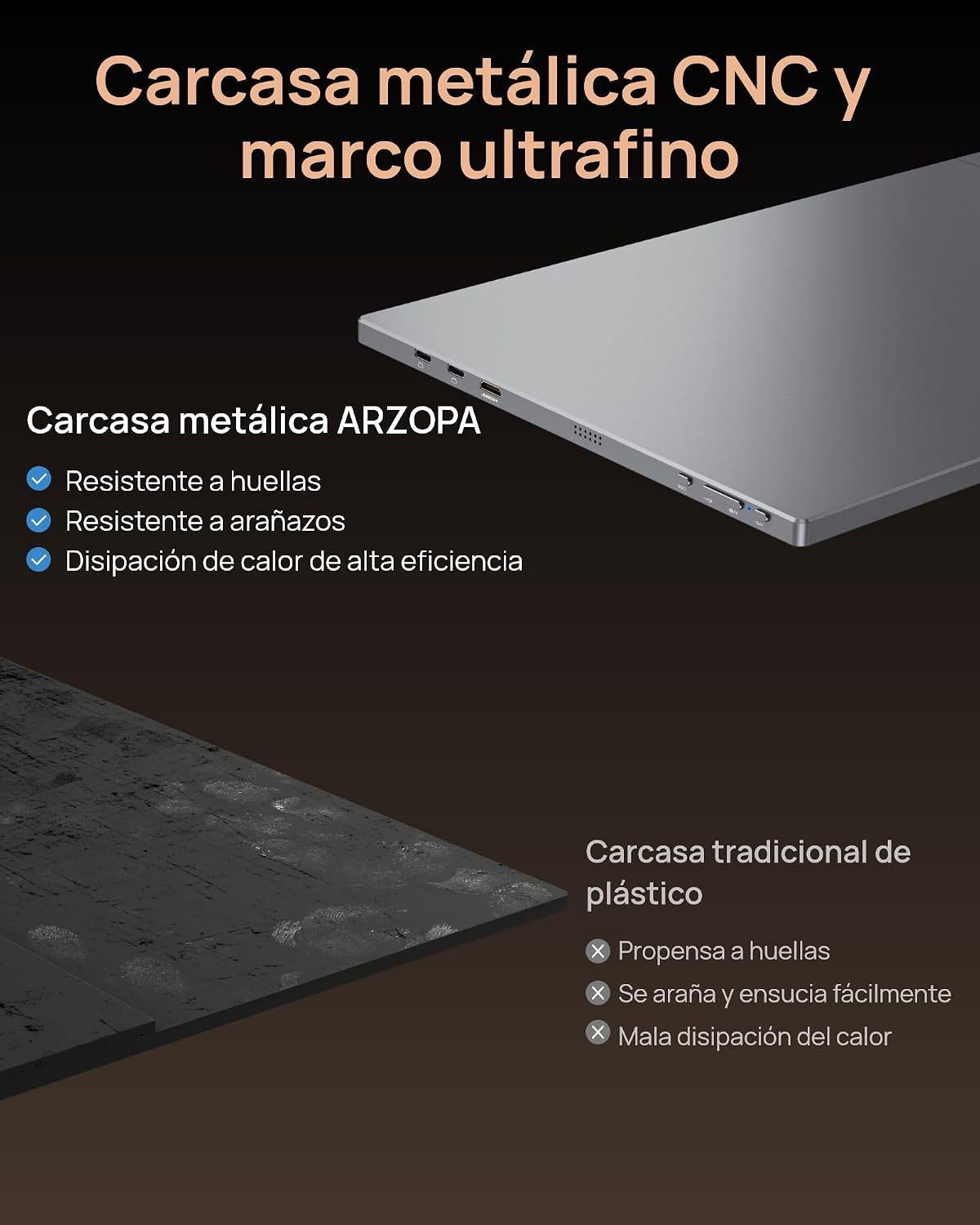 ARZOPA Monitor portátil Z3FC de 16.1" con Soporte de Barra única - Z3FC