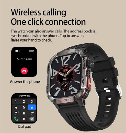 Reloj Inteligente para Hombre, para Deportes al Aire última intervensión, brújula con Respuesta/Hacer Llamadas, Reloj de Fitness, oxígeno sanguíneo, Ritmo cardíaco y Monitor de sueño, Compatible con Marca: Generic