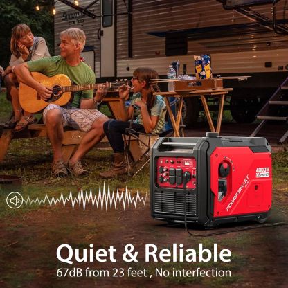 Generador inversor portátil de 4800 vatios con arranque eléctrico, protección de CO, silencioso, 30 amperios para RV-Ready
