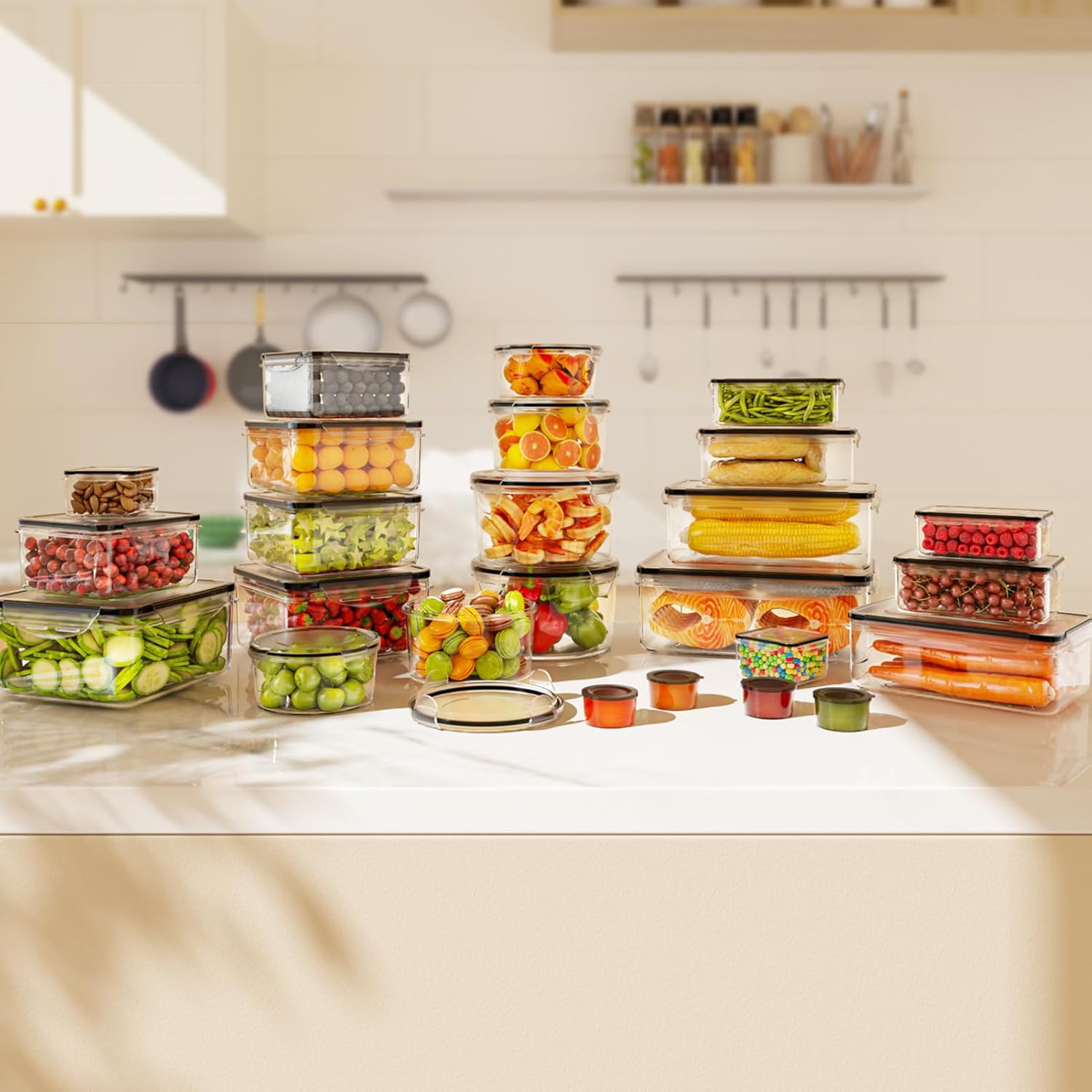 AISOON 50 PCS Food Storage Containers with Lids, 25 Pack Airtight Leakproof Meal Prep Containers, BPA-Free Reusable Clear Plastic Snack Boxes, Microwave Safe Kitchen Fridge Storage Organizer AISOON 50 PCS Food Storage Containers with Lids, 25 Pack Airtight Leakproof Meal Prep Containers, BPA-Free Reusable Clear Plastic Snack Boxes, Microwave Safe Kitchen Fridge Storage Organizer