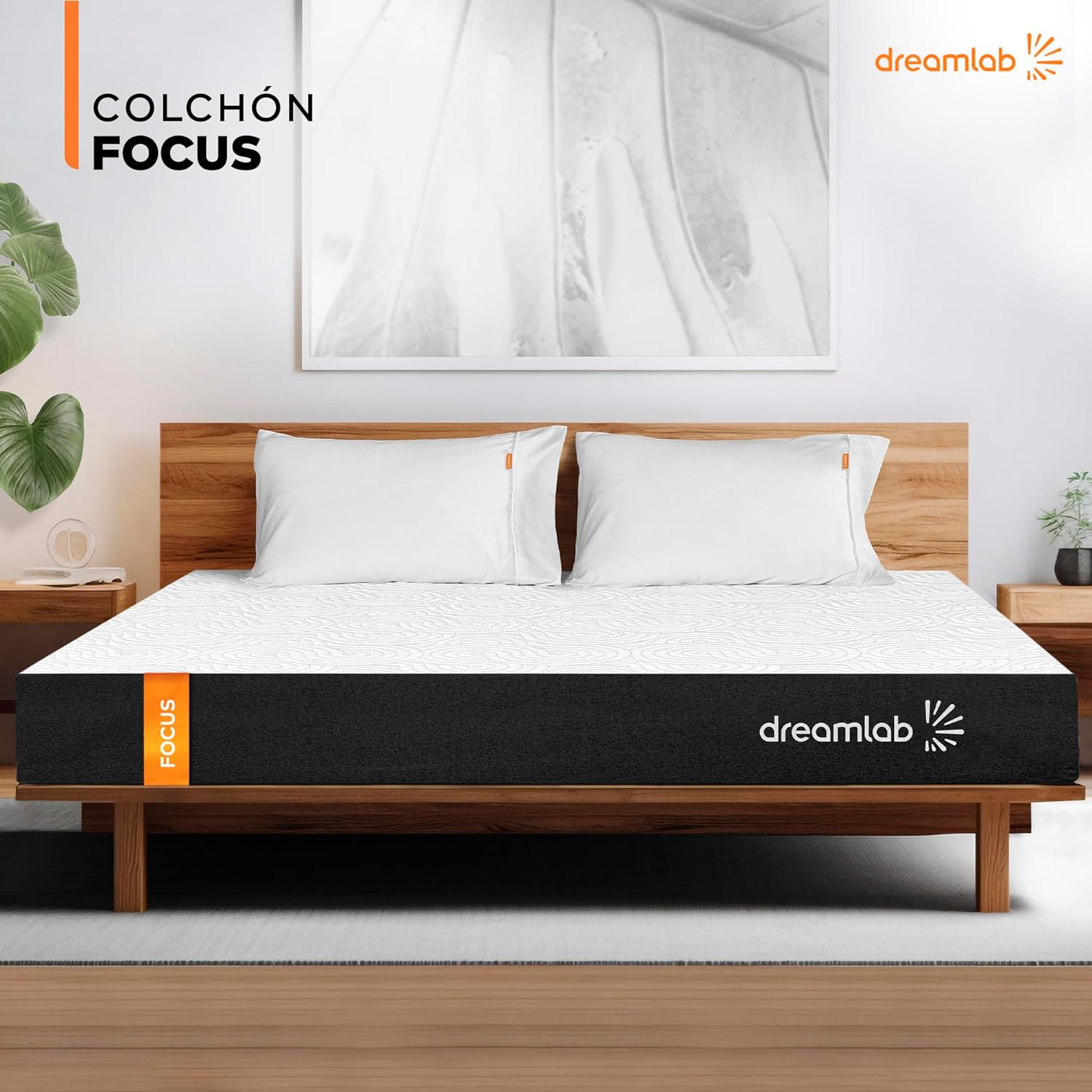 Colchón Dreamlab Polar Hybrid Queen 150x190 cm | Forro polar de tacto frío | Espuma viscoelástica con gel y muelles | Materiales certificados ---------- Parche en el ojo