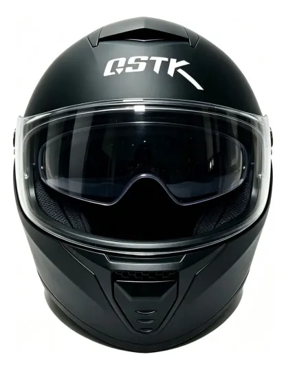 Casco Moto Doble Visor Certificado Reflejo De Advertencia Full-face Negro Mate