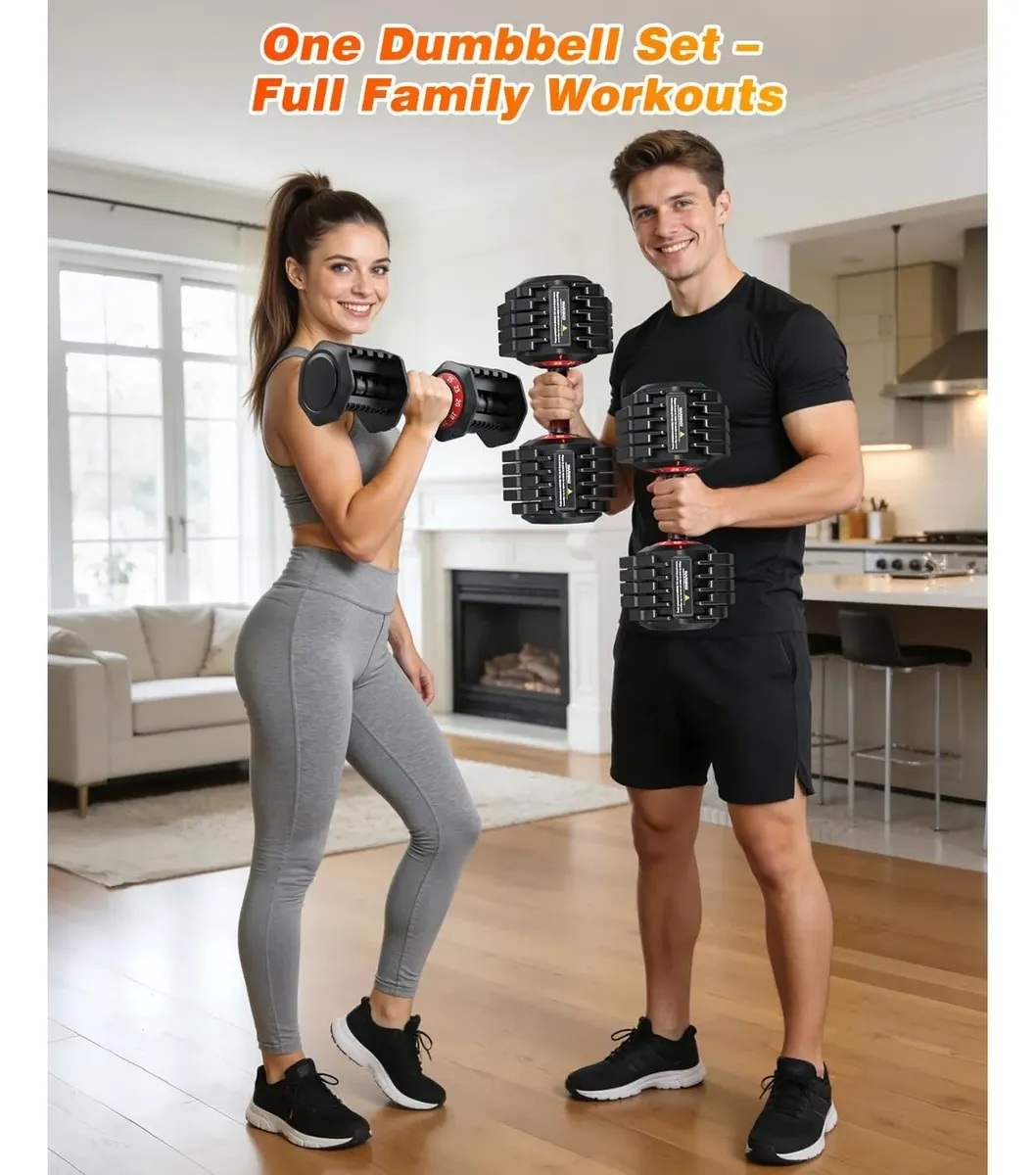 Mancuernas Ajustables Xddias 25-90lb Con Ajuste Rápido Y