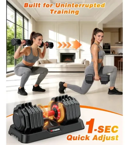 Mancuernas Ajustables Xddias 25-90lb Con Ajuste Rápido Y