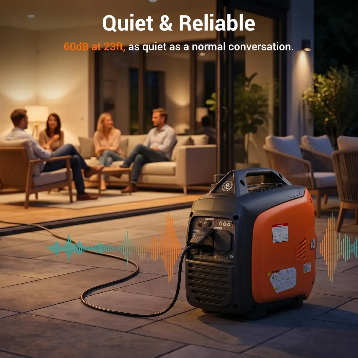 Generador Inverter Portátil Efurden de 4300W, 120V 60Hz, Motor de Gasolina de 4 Tiempos con Arranque Manual, para Respaldo Doméstico y Camping