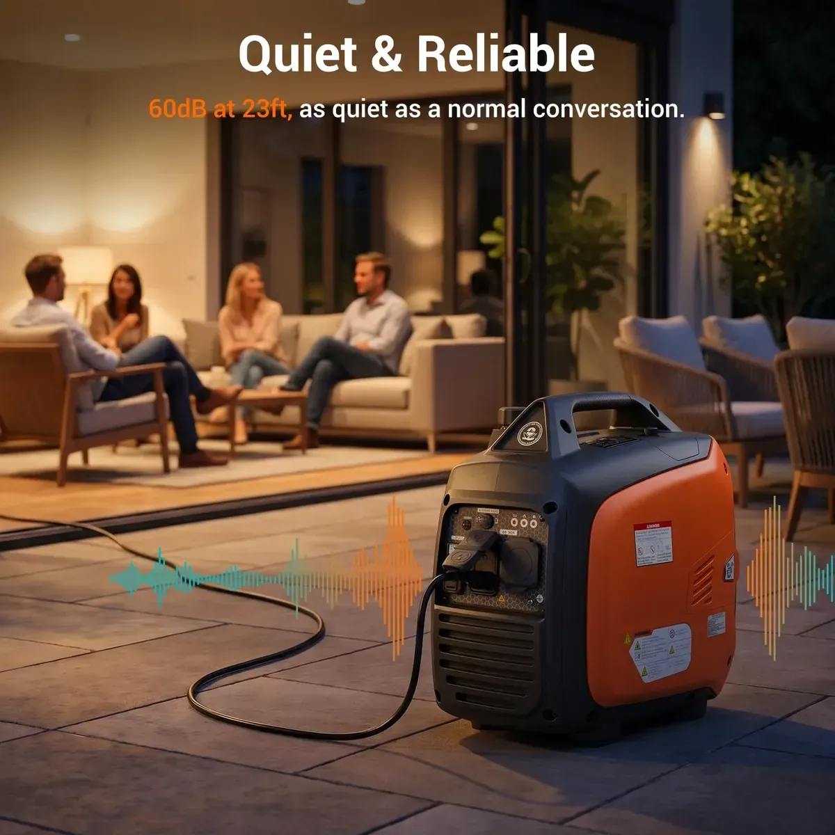 Generador Inverter Portátil Efurden de 4300W, 120V 60Hz, Motor de Gasolina de 4 Tiempos con Arranque Manual, para Respaldo Doméstico y Camping