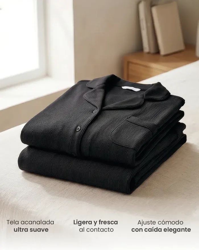 Pijama Modal Air de Manga Larga y Pantalones de Tejido Suave para Hombres y Mujeres