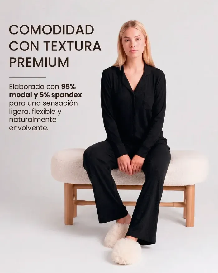 Pijama Modal Air de Manga Larga y Pantalones de Tejido Suave para Hombres y Mujeres