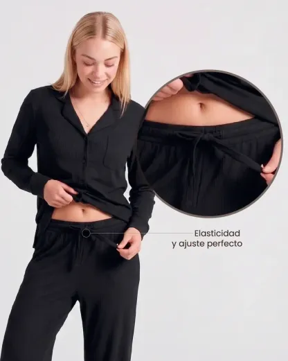 Pijama Modal Air de Manga Larga y Pantalones de Tejido Suave para Hombres y Mujeres
