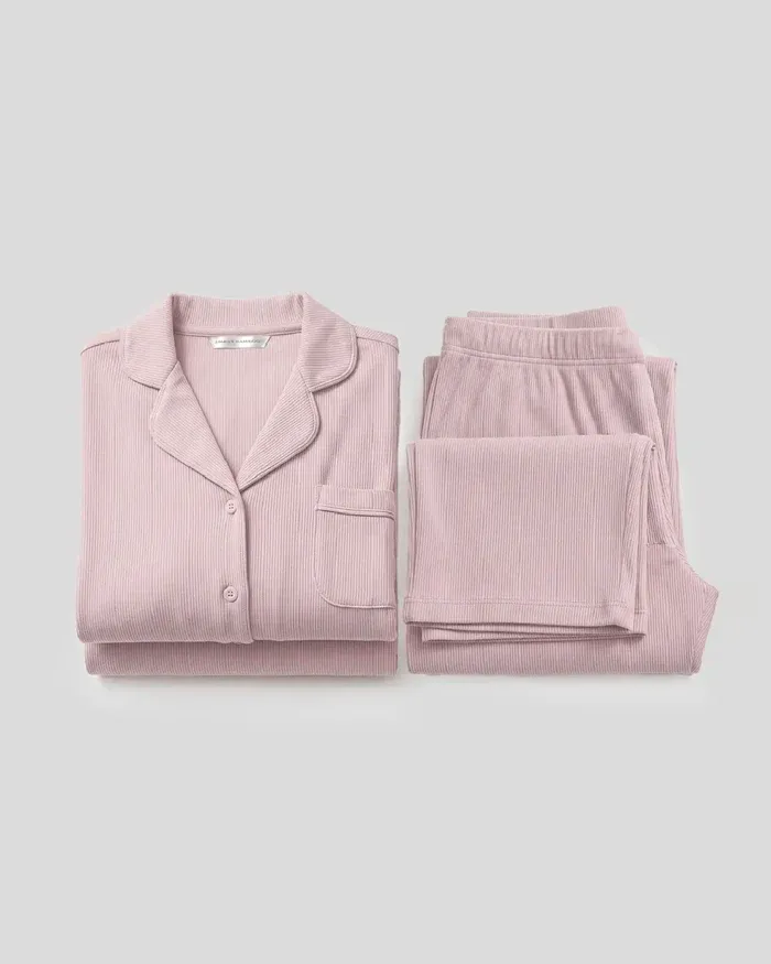 Pijama Modal Air de Manga Larga y Pantalones de Tejido Suave para Hombres y Mujeres