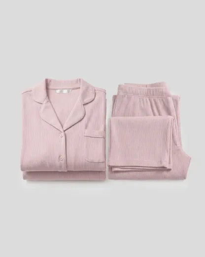 Pijama Modal Air de Manga Larga y Pantalones de Tejido Suave para Hombres y Mujeres