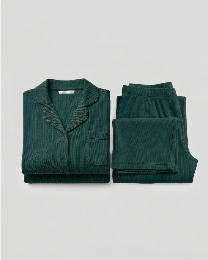 Pijama Modal Air de Manga Larga y Pantalones de Tejido Suave para Hombres y Mujeres