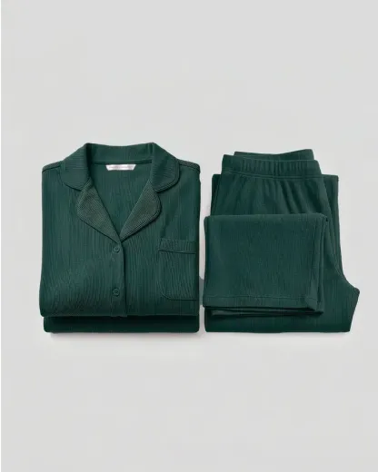 Pijama Modal Air de Manga Larga y Pantalones de Tejido Suave para Hombres y Mujeres