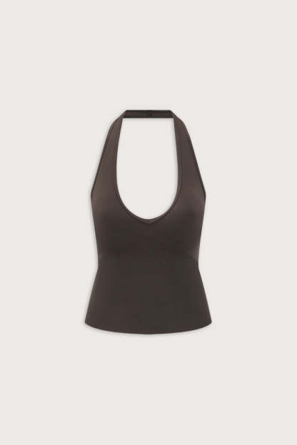 Top Halter Sin Costuras Moldeador - Marrón Espresso