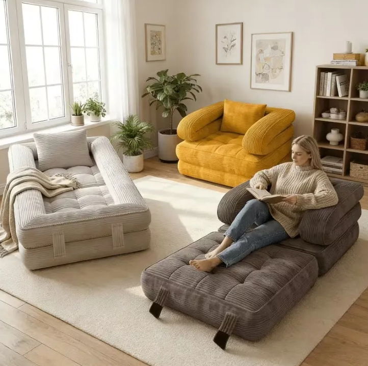 🛋️ Sofá Cama Plegable Individual con Almohada